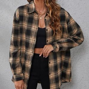 Plaid Print Drop Shoulder Shirt